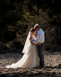 First look with bride and groom outdoors in texas