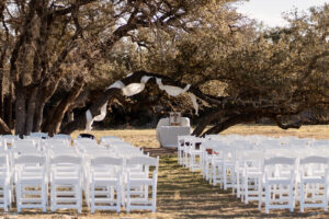 Outdoors texas wedding ceremony setup