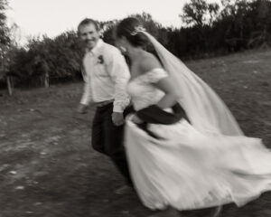 Bride and groom portraits at sunset