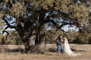 First look with father of the bride in outdoors in texas