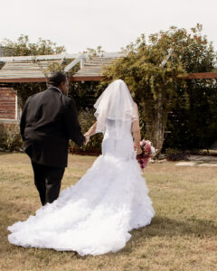 Bride and groom leaving ceremony