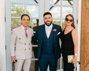 Groom and parents