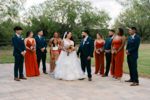 Bridal party outdoors at Deerfield Estates venue in Waco