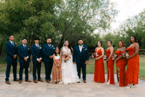 Bridal party outdoors at Deerfield Estates venue in Waco