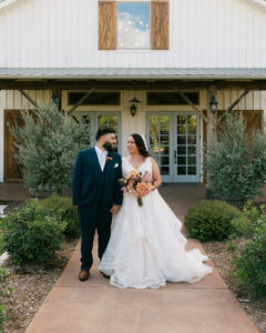 Bride and groom during bridal portraits