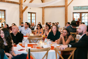 Guests during wedding speech