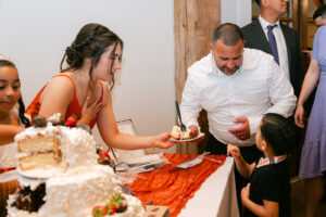 Wedding cake cutting