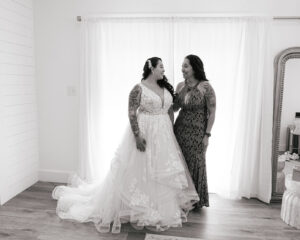 Bride and mother in bridal suite