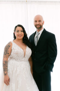 Bride and father in bridal suite