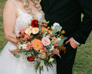 Callie + Al Bride and groom couples portraits with bouquet