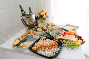 Callie + Al Food in bridal suite