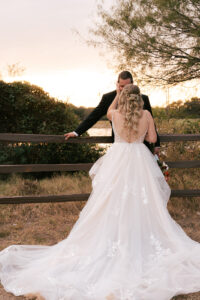 Callie + Al Bride and groom sunset couples portraits