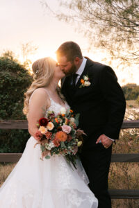 Callie + Al Bride and groom sunset couples portraits