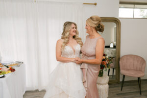 Callie + Al Bride and mother in bridal suite