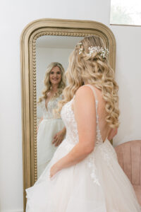 Callie + Al Bride in bridal suite