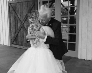 Callie + Al Bride first look with father