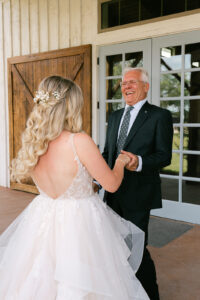 Callie + Al Bride first look with father