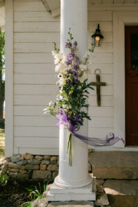 Ashley + Ethan flower decoration for ceremony